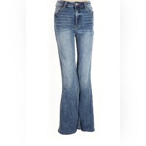 Stylish Blue Risen Flare Jeans for Women